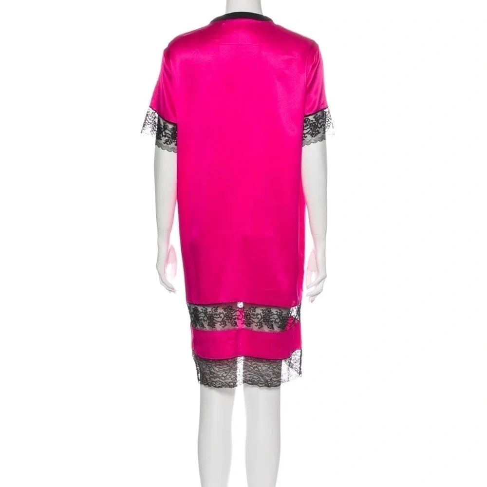 Givenchy Pink Silk Dress With Black Lace - Picture 2 of 3